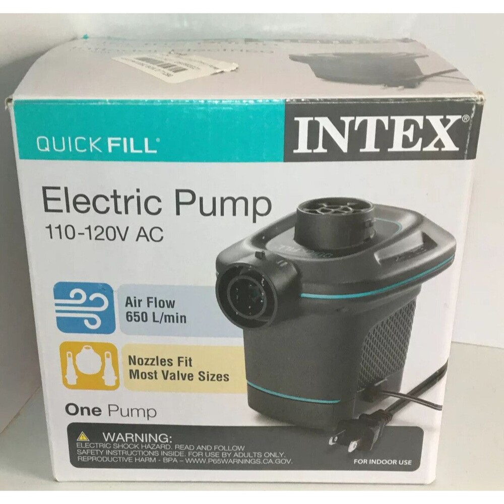 Intex Quick-Fill AC Electric Air Pump 110-120V Max.3  Nozzles, Inflates& Deflate